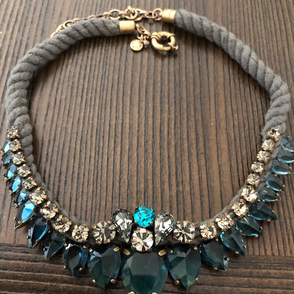 J. Crew Rhinestone Necklace Green